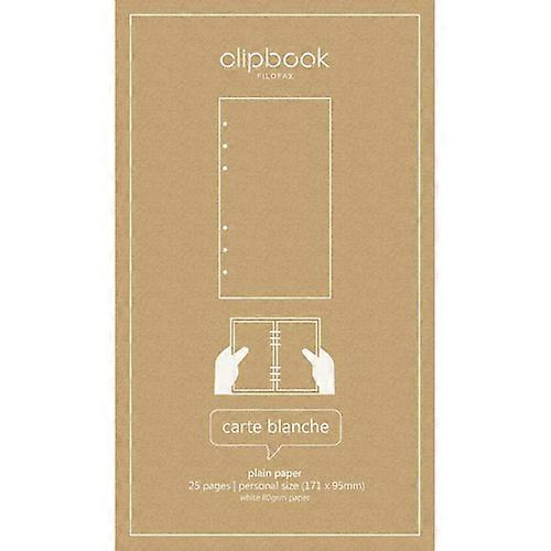 PLAIN Filofax Premium Quality Double-Sided Personal Clipbook Refill 25 Pages