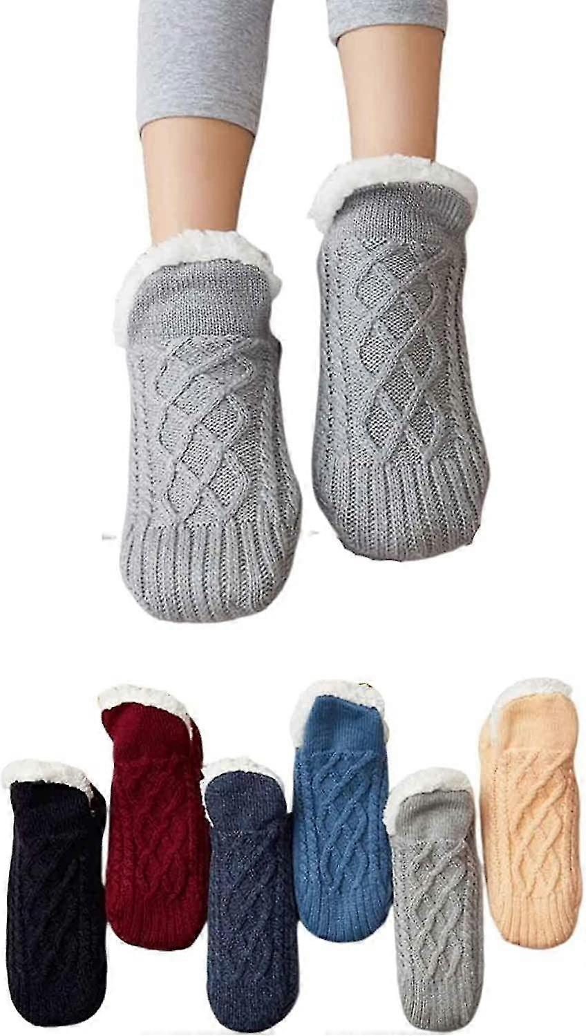 1 زوج منسوجة ومخملية الجوارب الداخلية النعال، أرضية داخلية الجوارب الحرارية غير الانزلاق، وداعا للخدر، Swellin