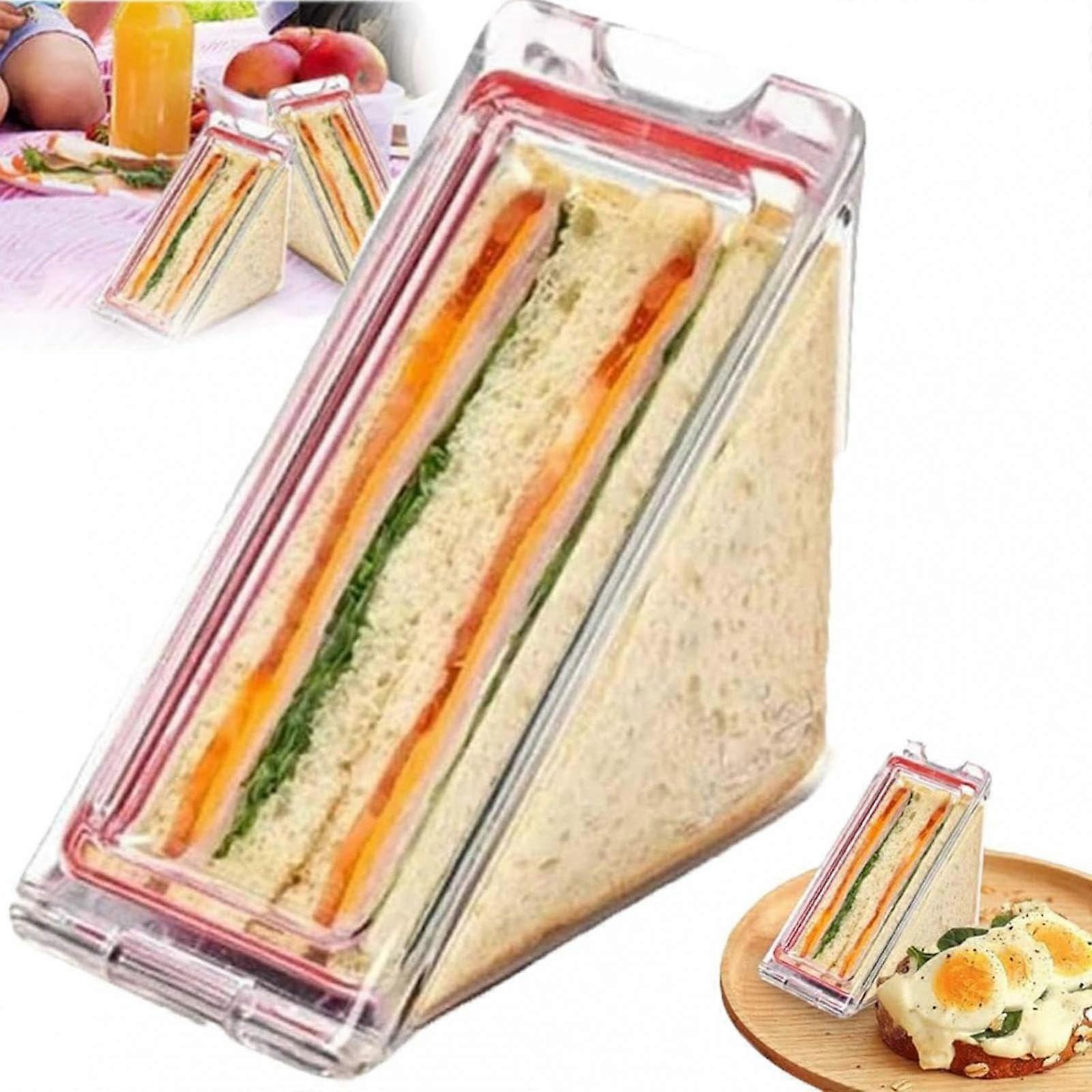 Triangle Sandwich Container | 3.9x2.3 Inch Reusable Sandwich Containers | Detachable Sandwich Box Easy to Clean | Leak Proof Sandwich Boxes 2024 New