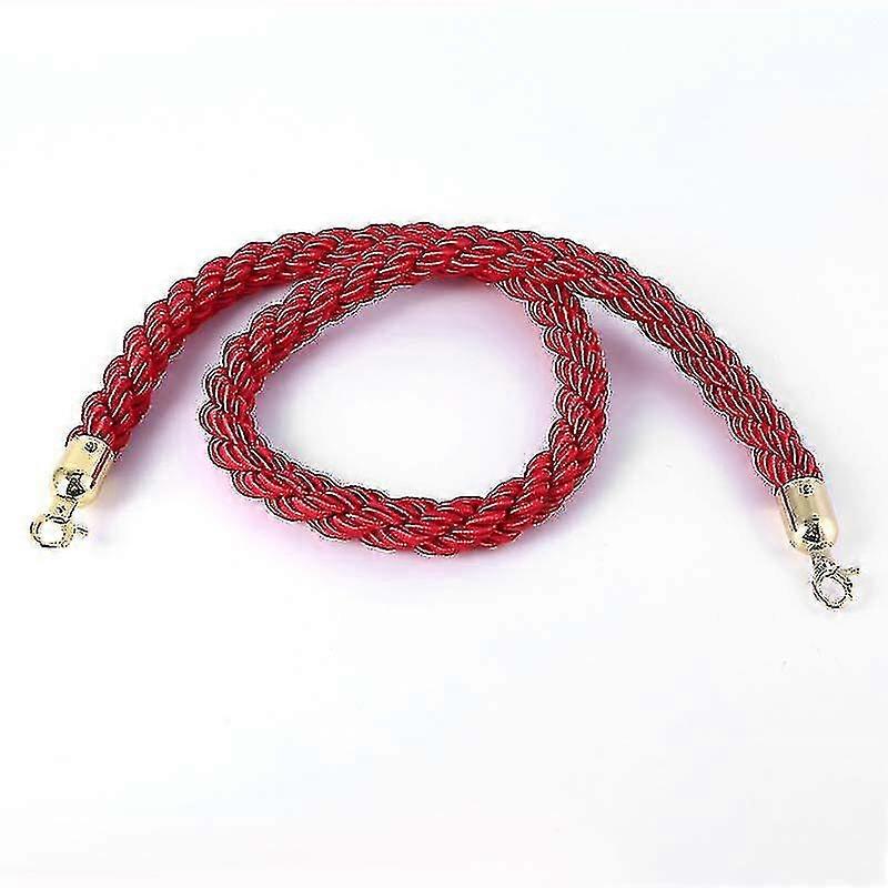 2 Pcs 1.5m Red Velvet Ssanchion Rope Crowd Control Rope Barrier With Polished Gold Hooks