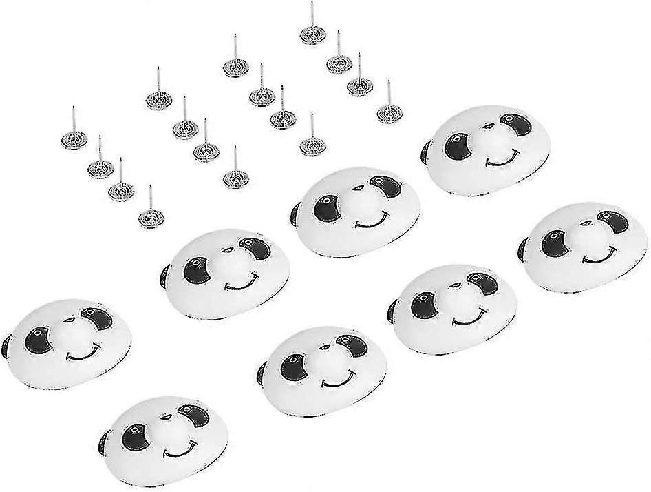 Magnetic Duvet Pins, 8pcs Quilt Fixator Gripper Blanket Pins Fixed Button Magnetic Duvet Clips Beddings Fasteners Unclasp Cartoon Panda (black A