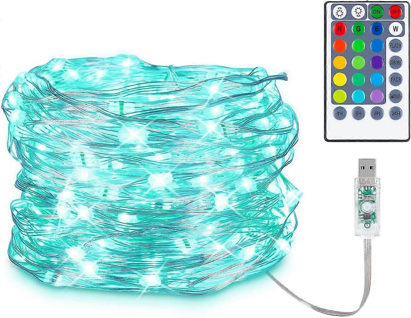 Fairy String Lights Usb Powered 16 Colors Changing String Lights 33ft 100 Led Waterproof Twinkle Lights