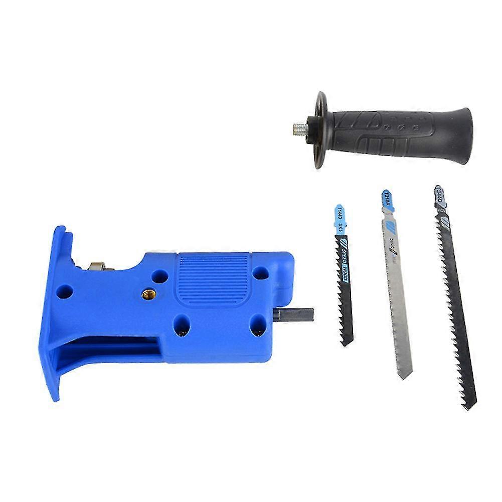 Electric Reciprocating Saw Adapter Electric Drill Modified Saws Attachment With Saw Blade,blue