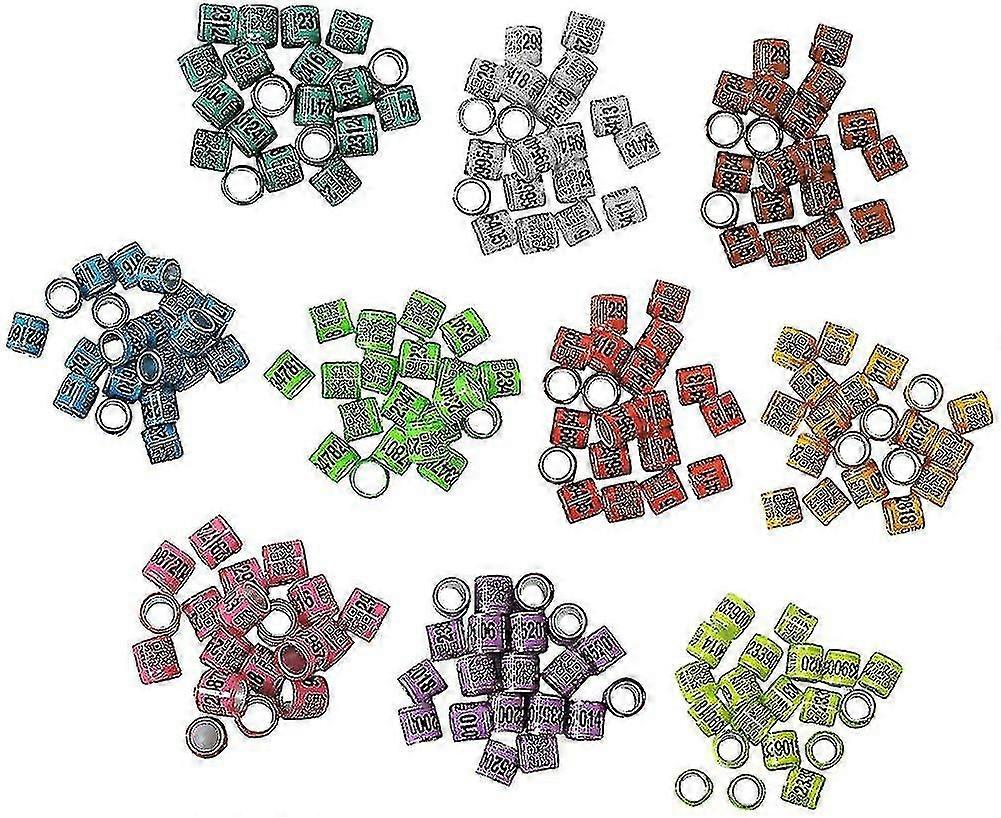 100 عد 8mm سباق الحمام حلقات الدواجن القدم حلقة شرائط لحمامة السمان