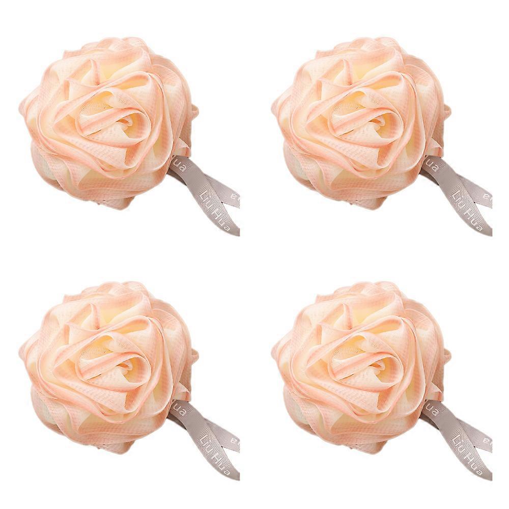 4 dusjkuler 50g roseformede dusjblomsterkuler Badedusjkuler