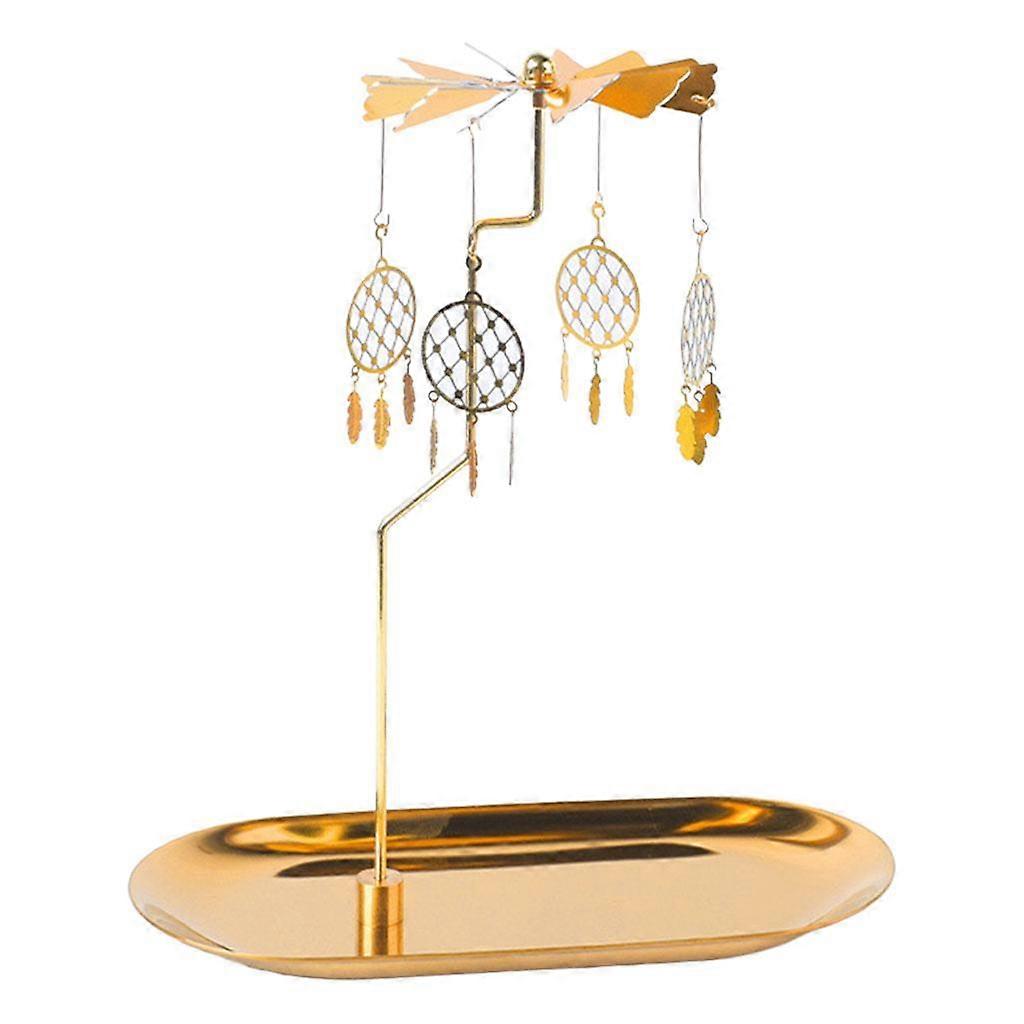 Gold Candle Holder Rotating   Tea Light Holder Candleholder Decor E