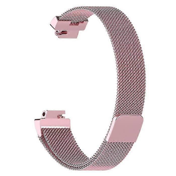 205mm Magnetic Milanese Stainless Steel Strap For Fitbit Inspire/inspire Hr -pink