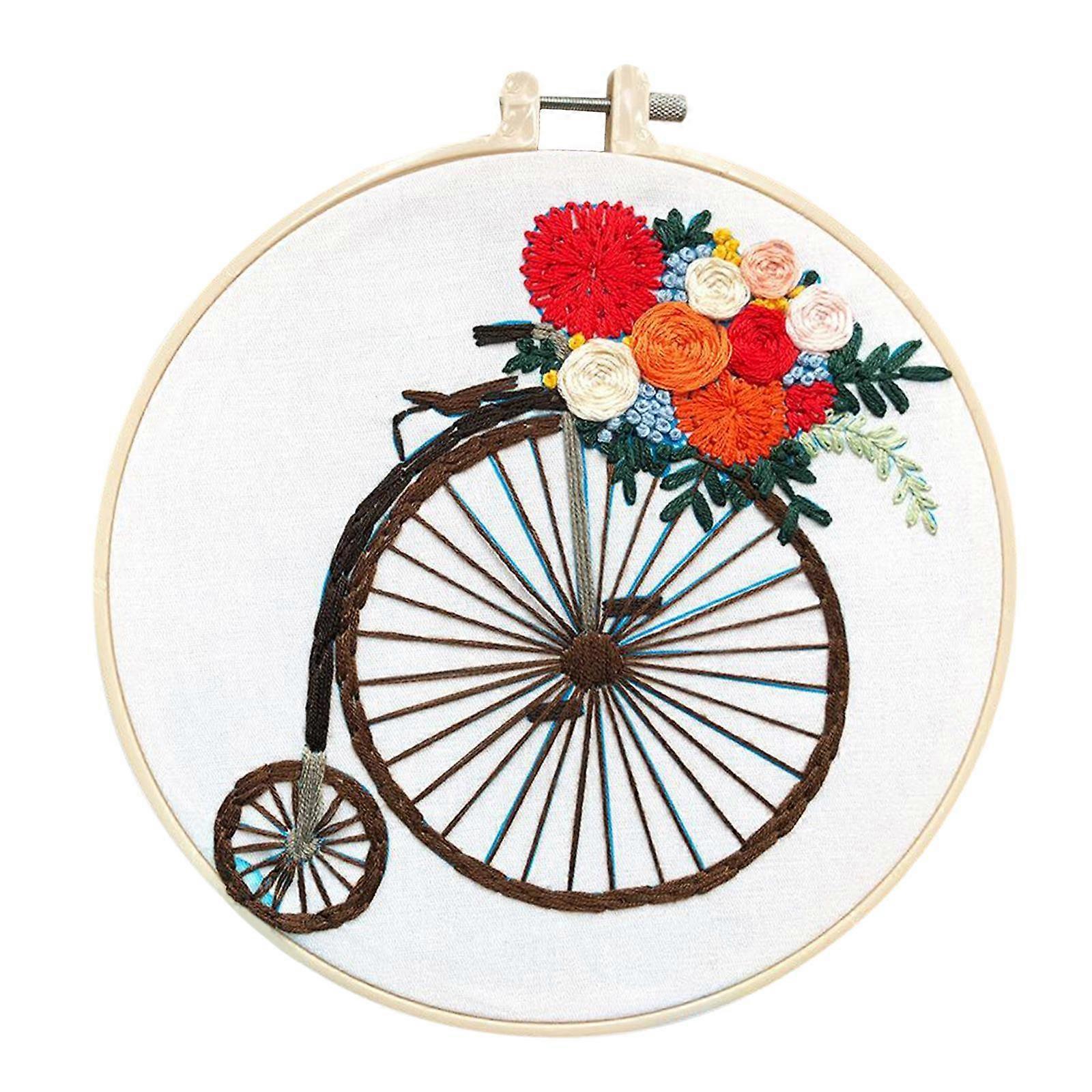 Full Range of Embroidery Kit with Pattern DIY Hoop Craft Dia. 20cm Style 1
