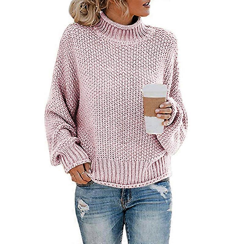 Damen Rollkragenpullover, dicker Pullover, warm, langärmelig, Strickpullover