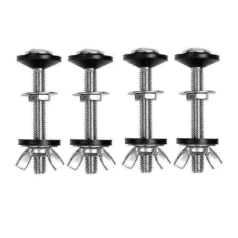 4 Pack Toilet Tank To Bowl Bolt Kits Cistern Kit,Stainless Steel Toilet Pan Fixing Fitting with Dou
