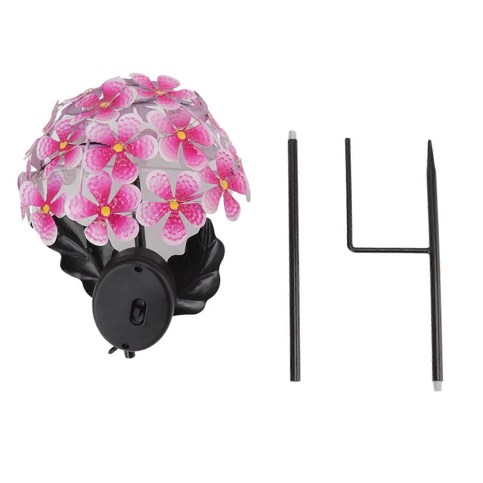 Luce solare di ortensia 26 led decorativa realistica in ferro all'aperto fiore lampada di palo per giardino portico prato