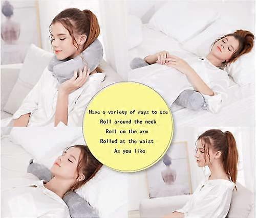 Black Travel Pillow - Memory Foam Support Pillow for Neck, Chin, Lower Back and Legs - Suitable for Airline and Train.