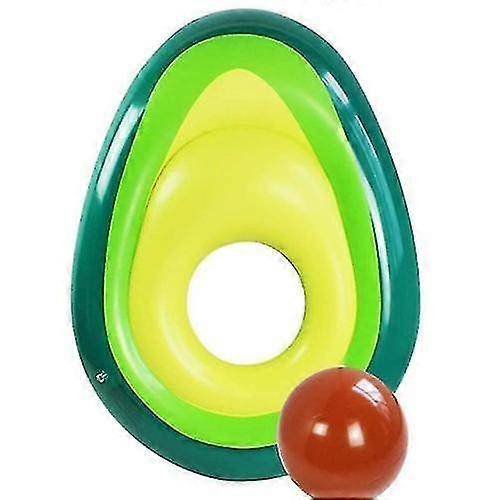Inflatable Avocado Pool Floating Ring With Ball
