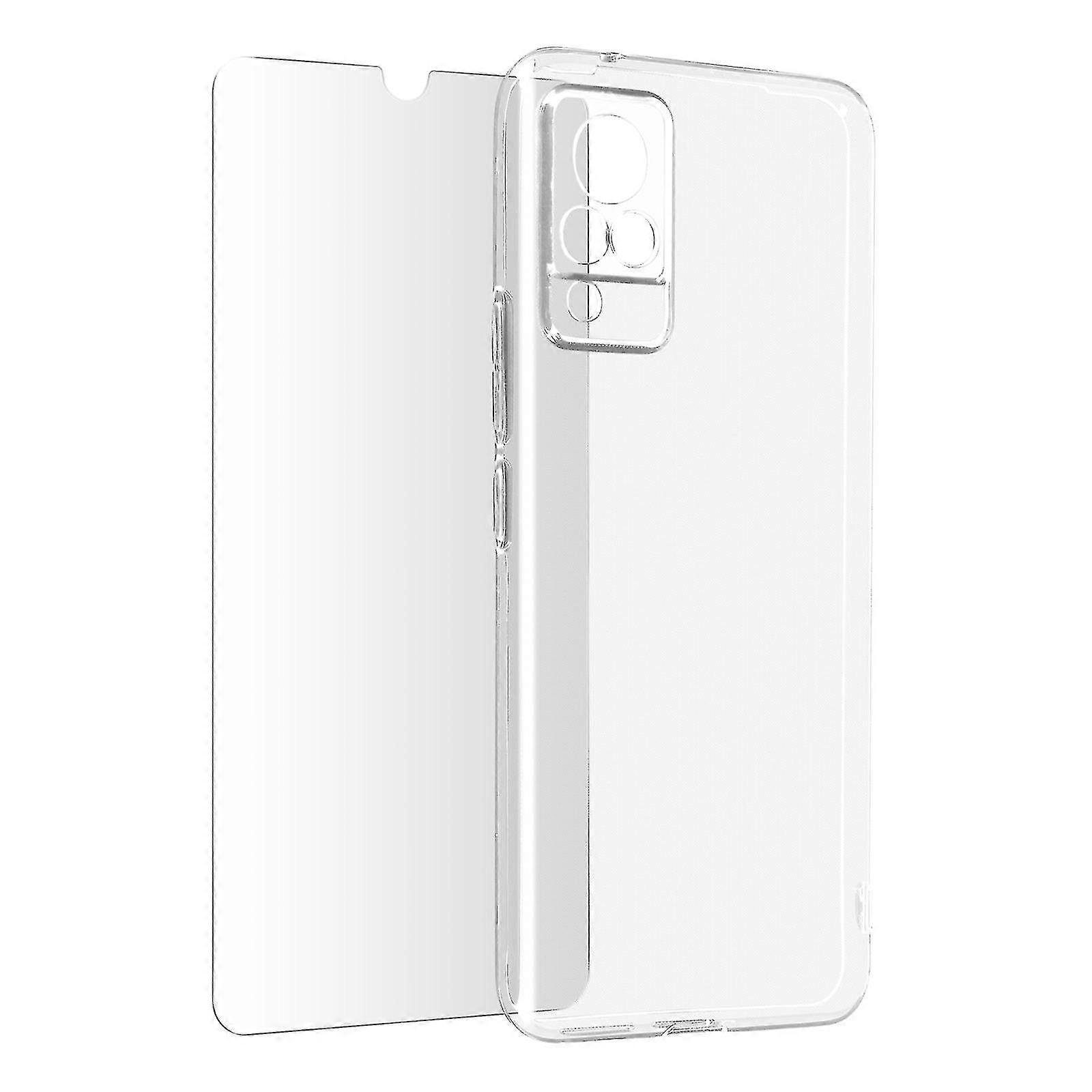 Cover For Vivo V21 Silicone Soft Tempered Glass 9h Clear