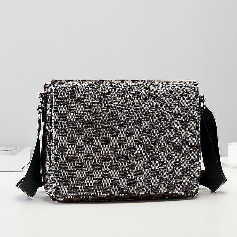 Leather Plaid Shoulder Crossbody Bag