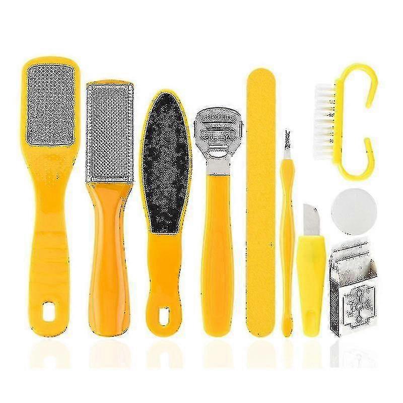 10個リノベーションフットツールフットフリクションプレートセットスクラブデッドスキンペディキュアセット