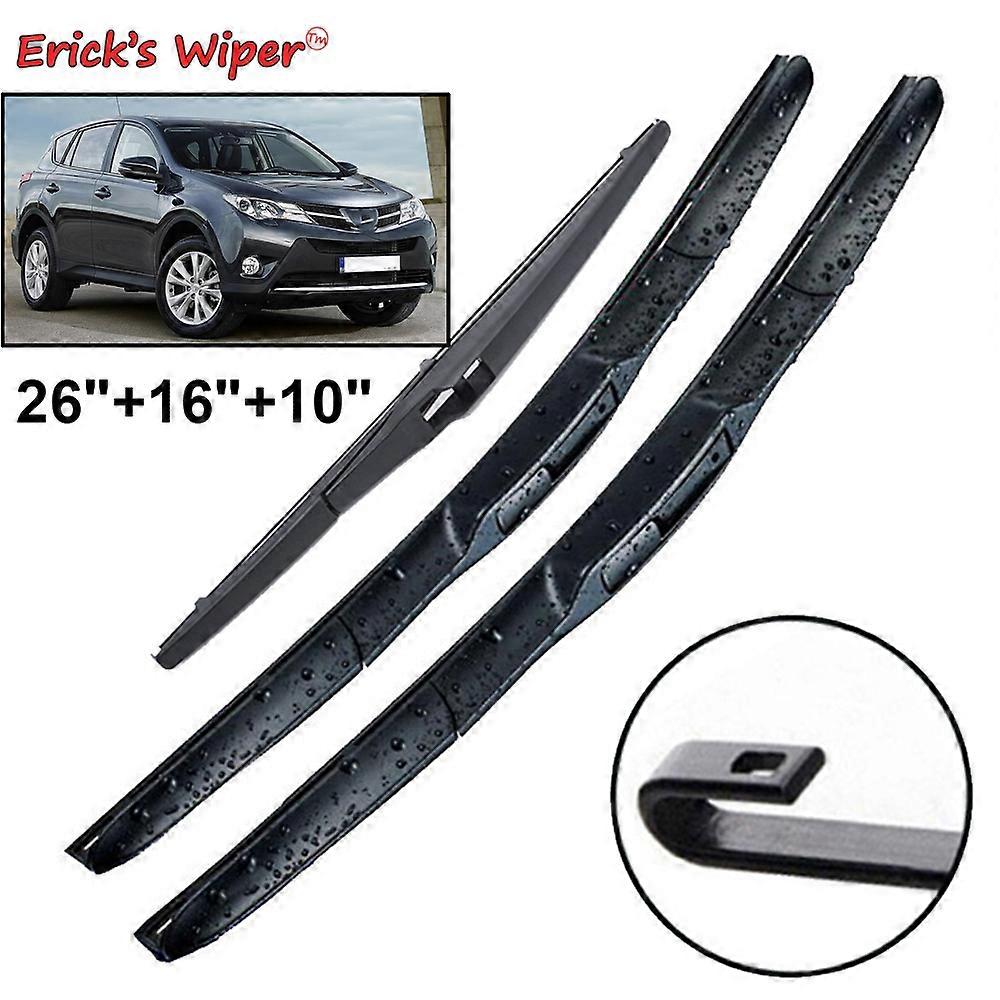 Front and Rear Wiper Broom Set, for Toyota Rav4 XA40 2013 - 2018, Windshield, Window Window 26 "+ 16" + 10 "