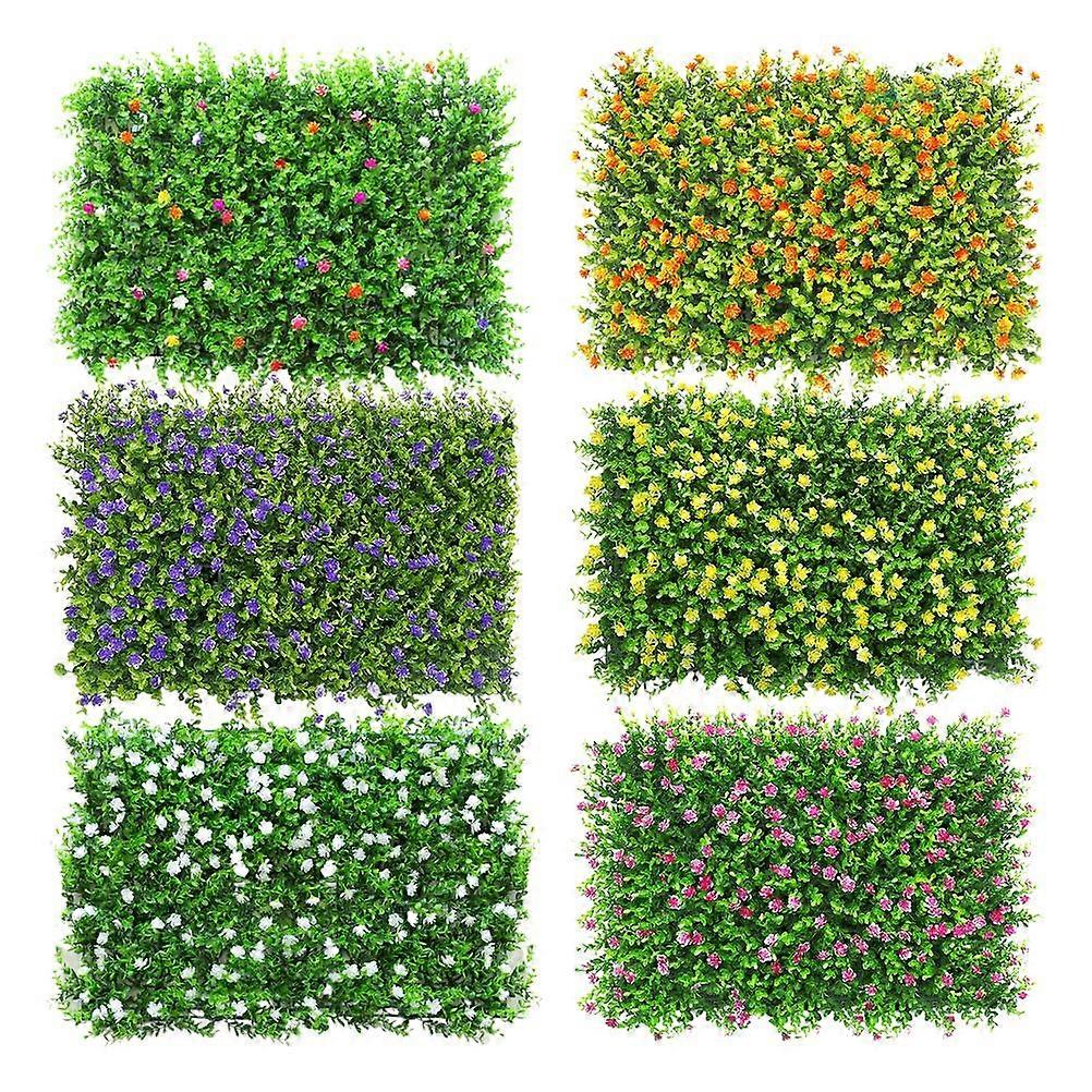 Artificial Grass Fence for Garden Yard Decor with Grass Mat and Hedges