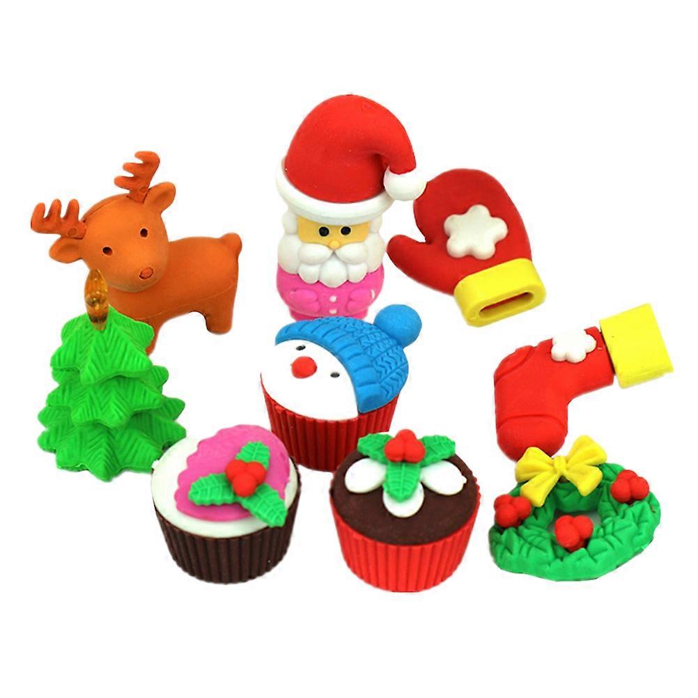 12PCS Christmas Adorable Pencil Eraser (Random Style, 4PCs/Box)
