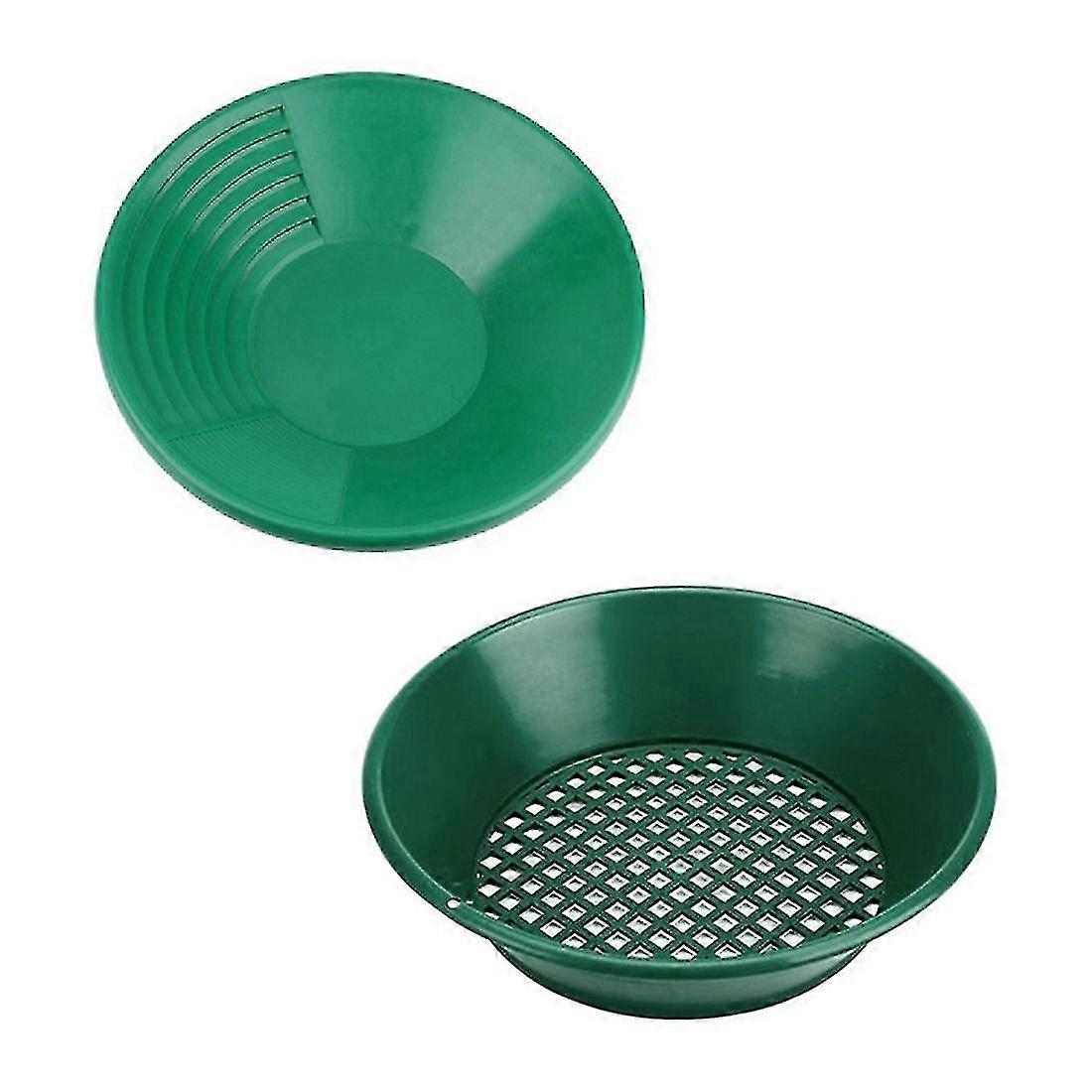 2 stuks wassen goud panning machine scherm mijnbouw scherm metaaldetectie tools zeef goud pan pannin