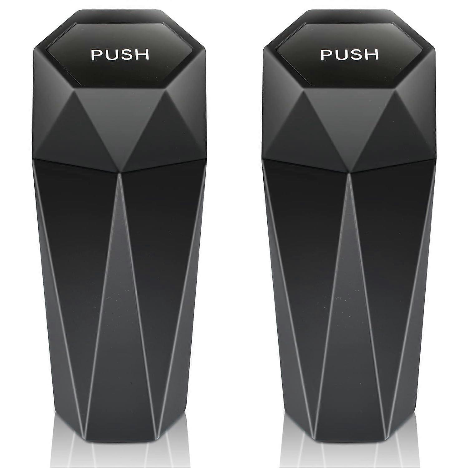 Pack Mini Portable Car Trash Can with Lid, Waterproof, 550ml Large Capacity, Suitable for Car, Home and Office (Black)