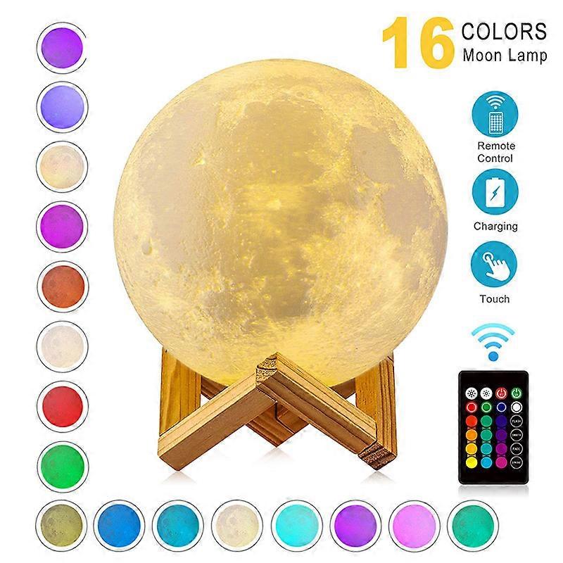Moon Night Light Touch 3D Print Moon Lamp Glowing Moon Rechargeable Color Change Touch Moon Lamp Glowing Moon Kids Toy Gifts