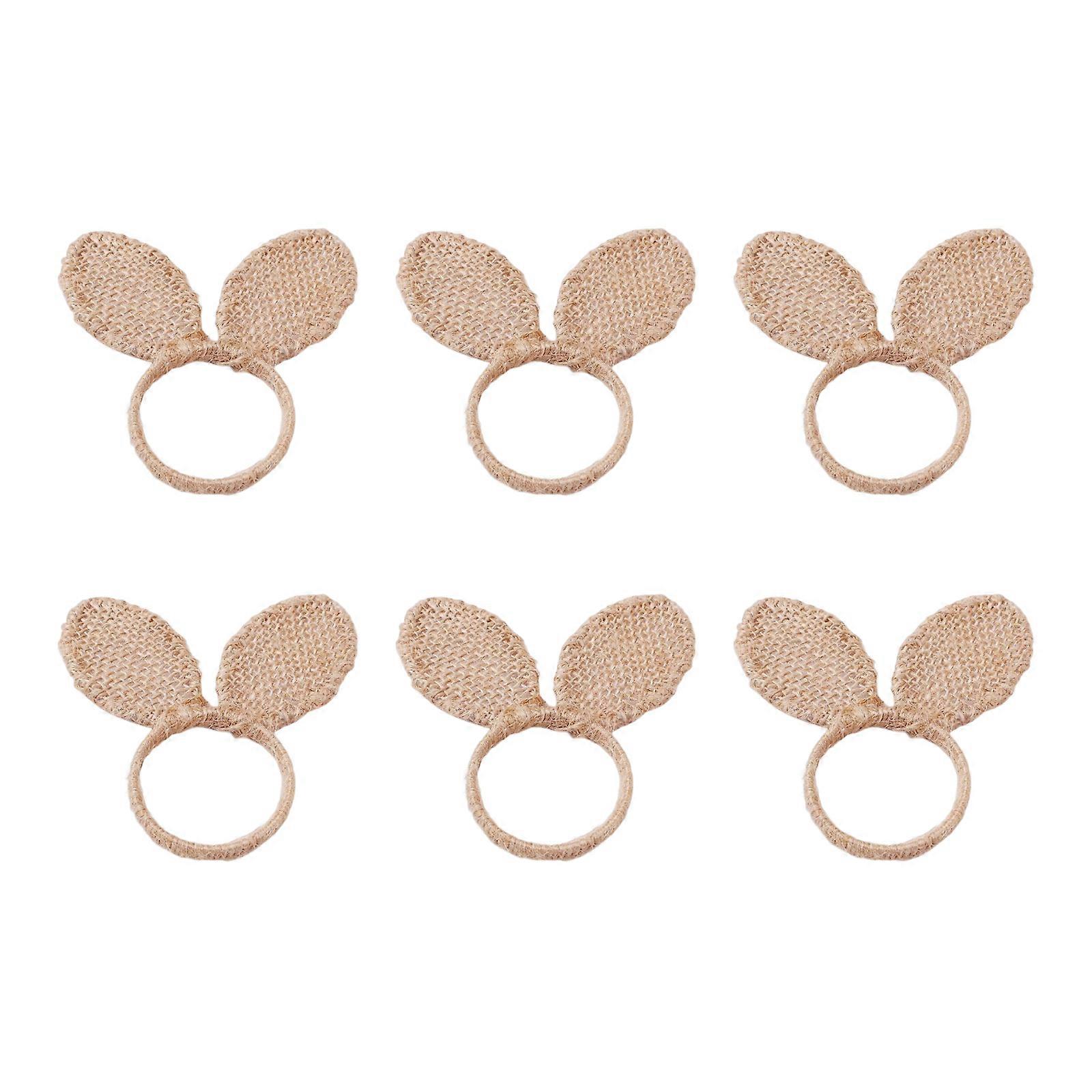 juego de 6 servilletas de zanahoria de Pascua Anillo de servilleta creativa tejida a mano