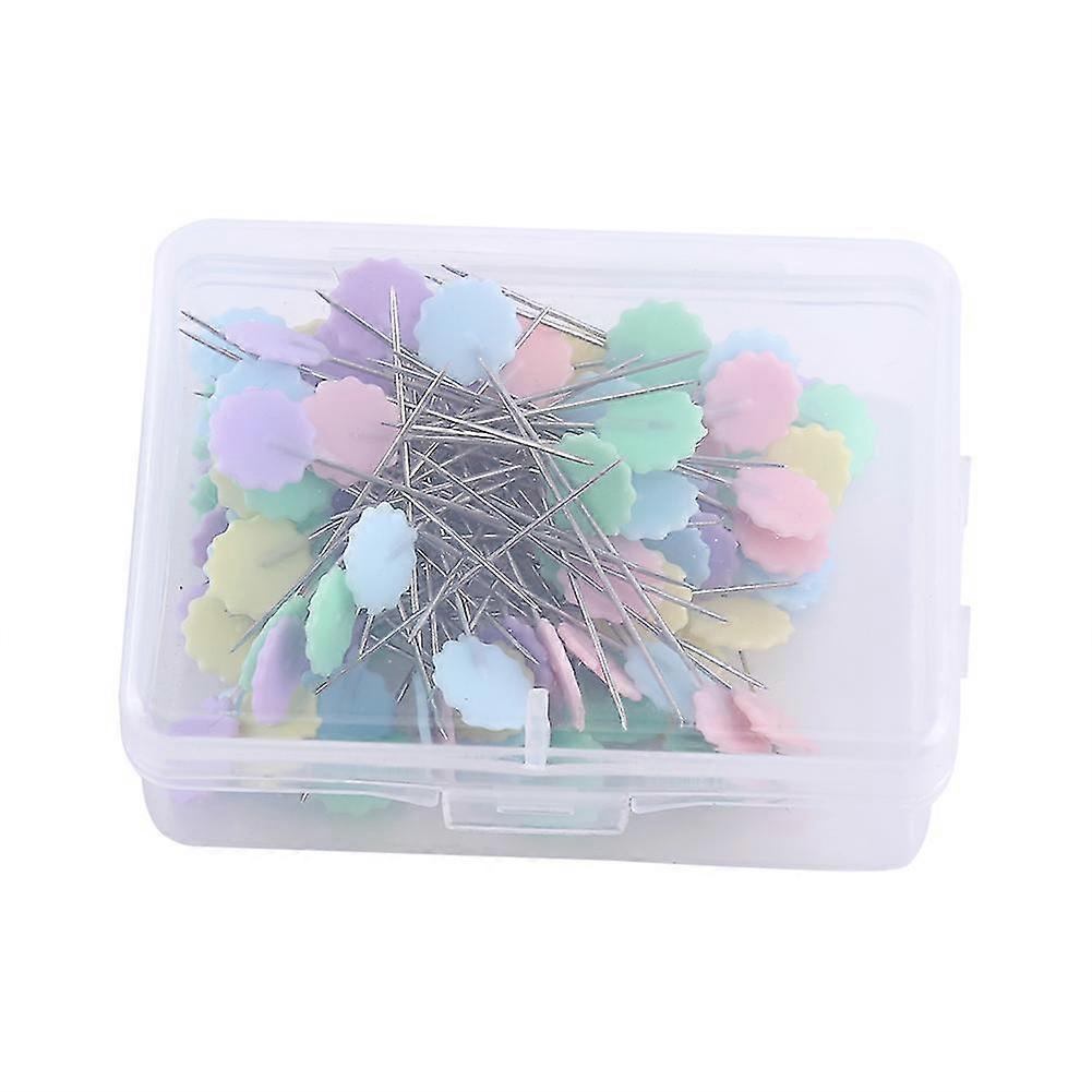 100pcs DIY Multi-Color Flower Flower 2 Bow Tie Button Sewing Patchwork Pins Quilting Tool Set
