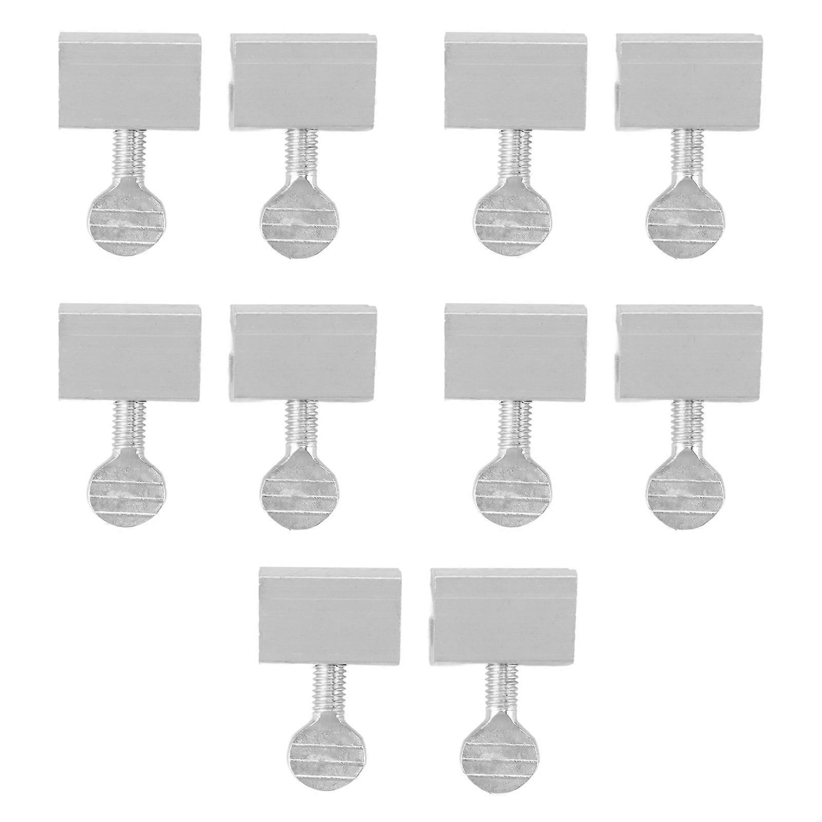 10pcs Sliding Window Security Lock Security Door Stopper Safety Lock Drill Free Install Anti Theft Limit Round Handle Silver