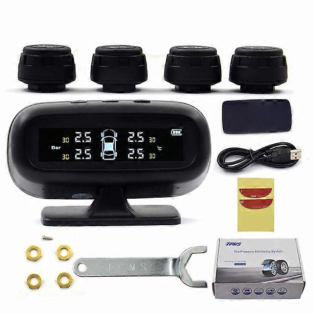 Auto Security Alarm Systems Tyre Pressure Car TPMS Tyre Pressure Monitoring System Solar Power Digital LCD Display Auto