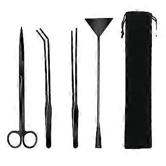 Steel Aquarium Plant Tools Aquarium Tweezers Scissors Spatula Tool Set Bonsai Kit Algae Scrapers Aquarium Cleaning Kit For Fish