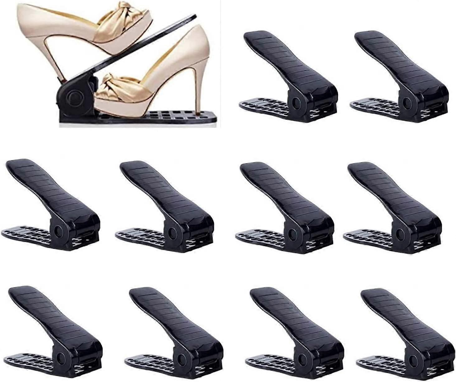 10pcs Shoe Slot Organiser Height Adjustable