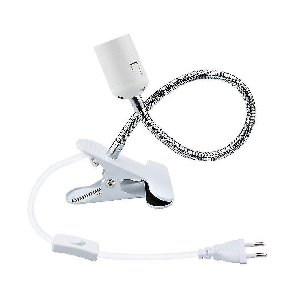 E27 Clamp Light Bulb Socket With Switch Table Lamp Base Clip With 360 Degree Gooseneck For Plant Lam
