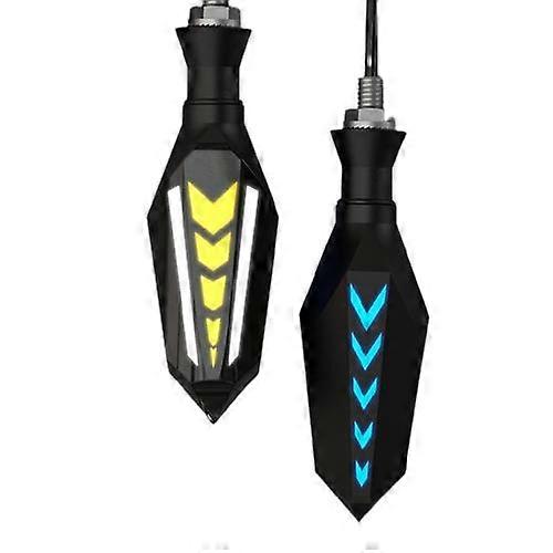 1 Pair Double Side Flowing Turn Signals Motorcycle LED Turn Signal Built-in Relay Flashing Blinker Universal Warning light Indicator