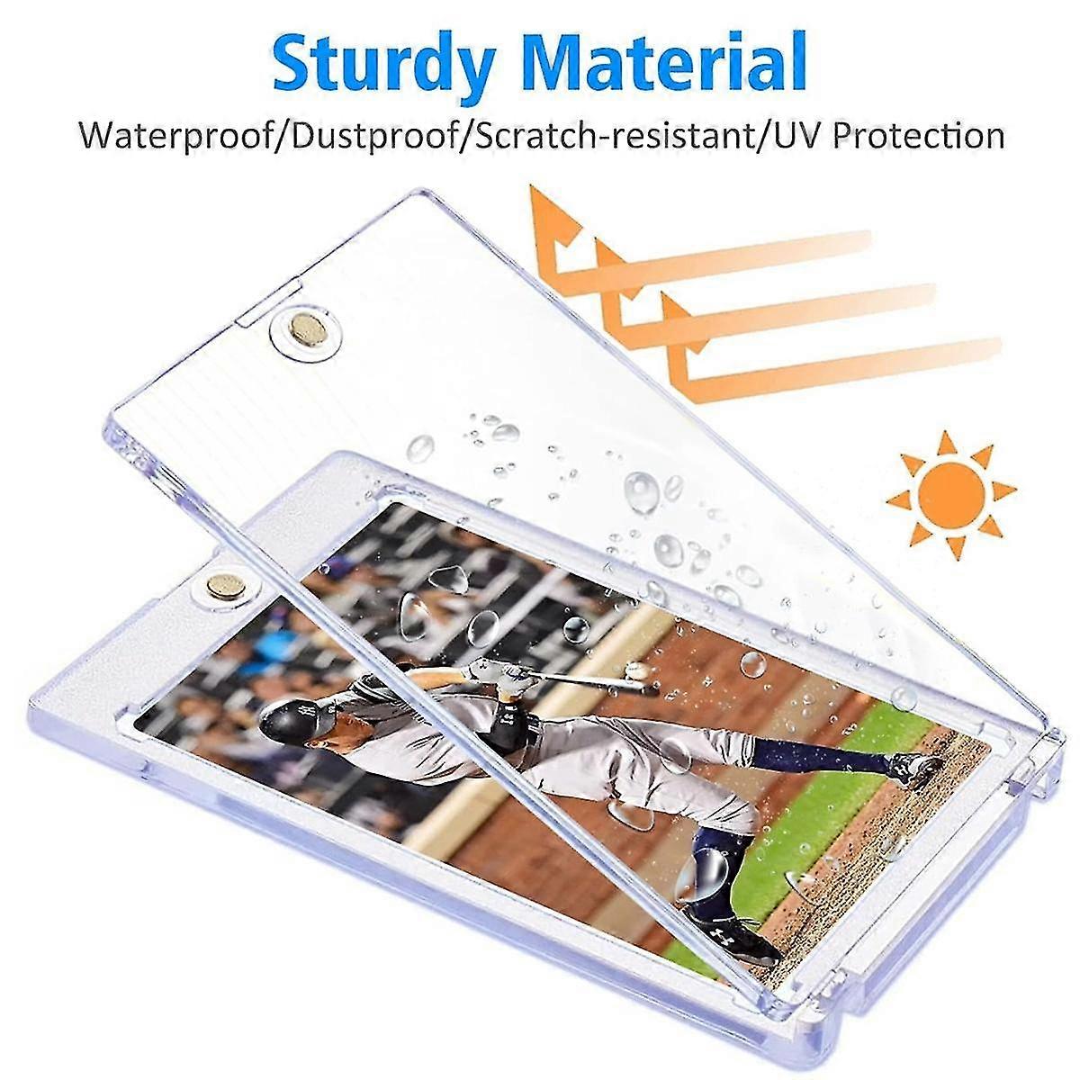 12 حاملي بطاقات ممغنطة لبطاقات التداول ، حاملي بطاقات بيسبول أكريليك 35pt مع بطاقات تقف للبطاقات الرياضية