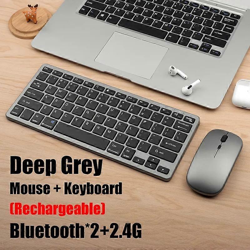 Bluetooth 5.0 & 2.4G Wireless Keyboard and Mouse Combo Mini Multimedia Keyboard Mouse Set For Laptop PC TV iPad Macbook Android