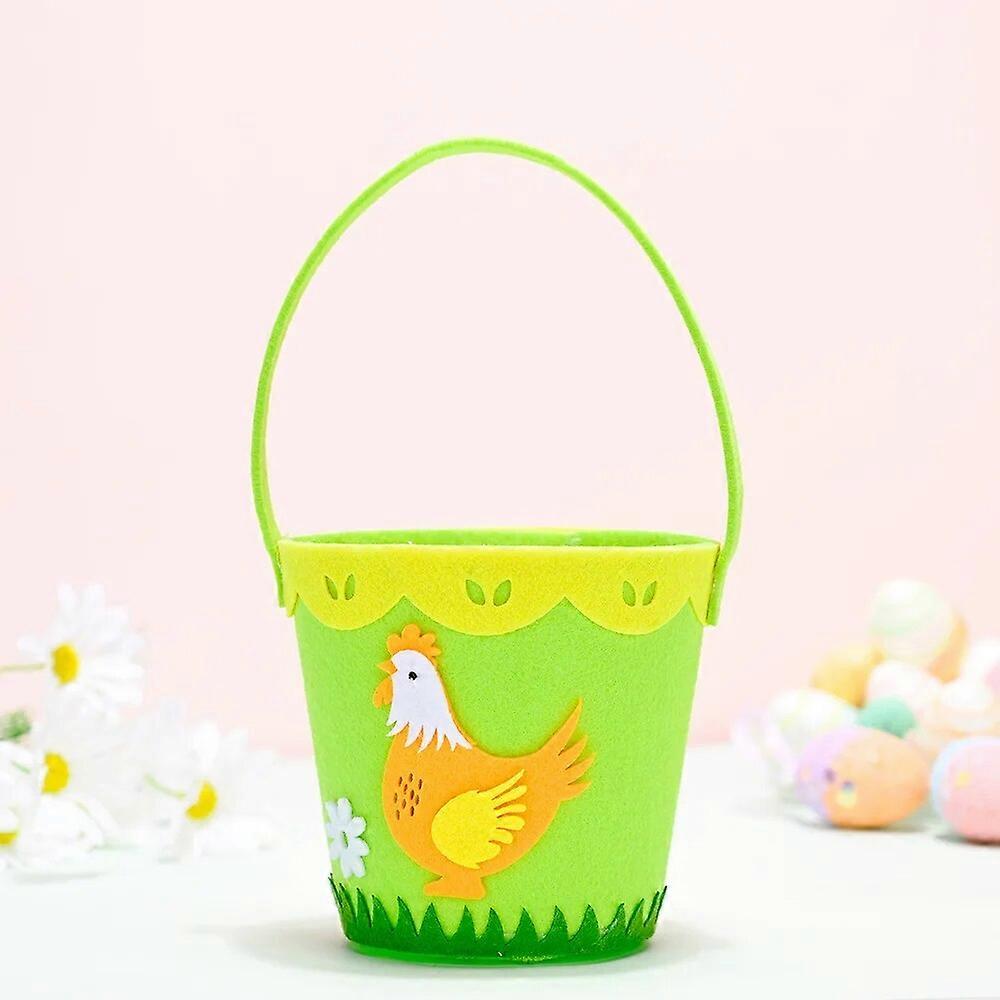 2024 Non-woven Fabric Easter Basket Kids Color Eggs Bucket Welcome Spring Insect Butterfly Parti Bunny Easter Party Happy Easter
