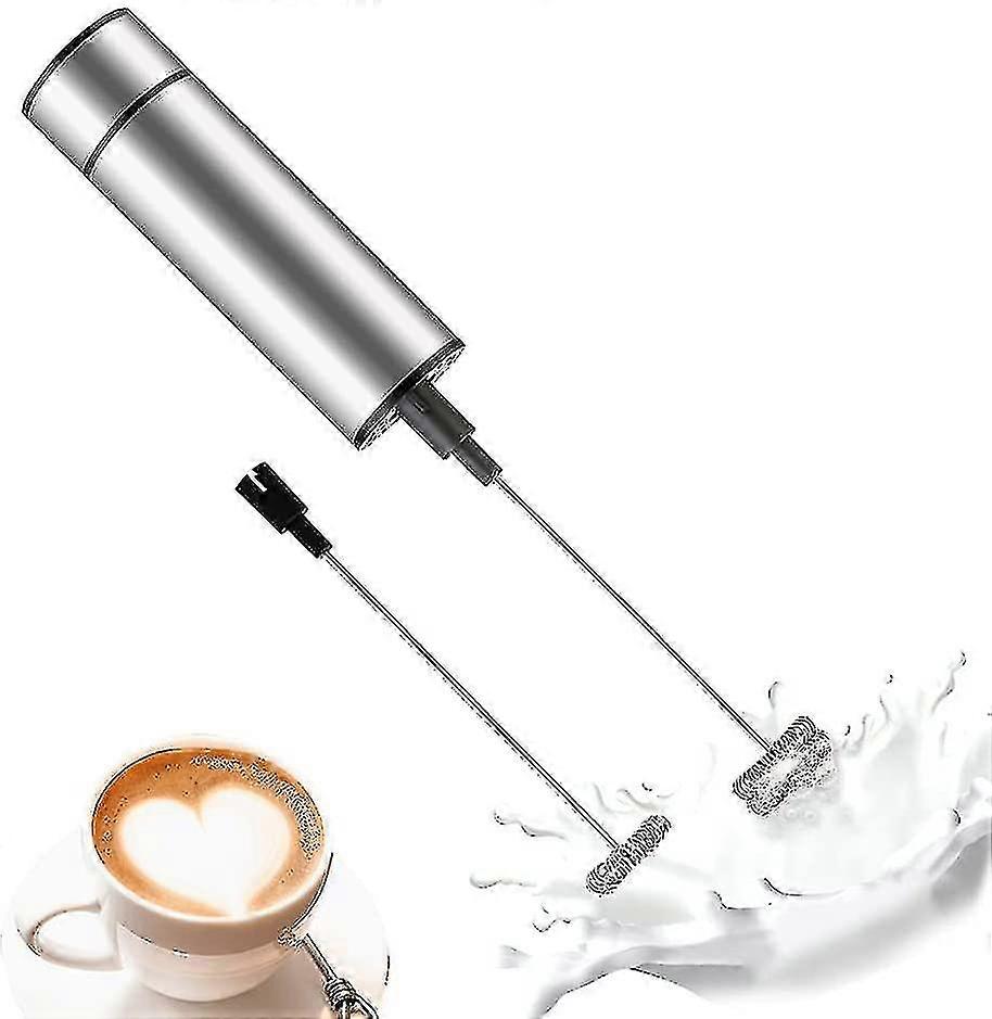 Montalatte elettrico con doppia frusta, montalatte manuale silver