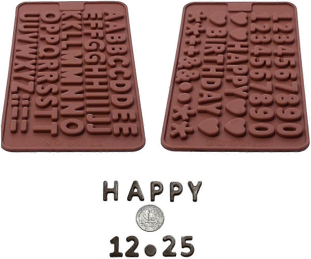 Silicone Letter Mold And Number Chocolate Molds With Happy Birthday Cake Decorations