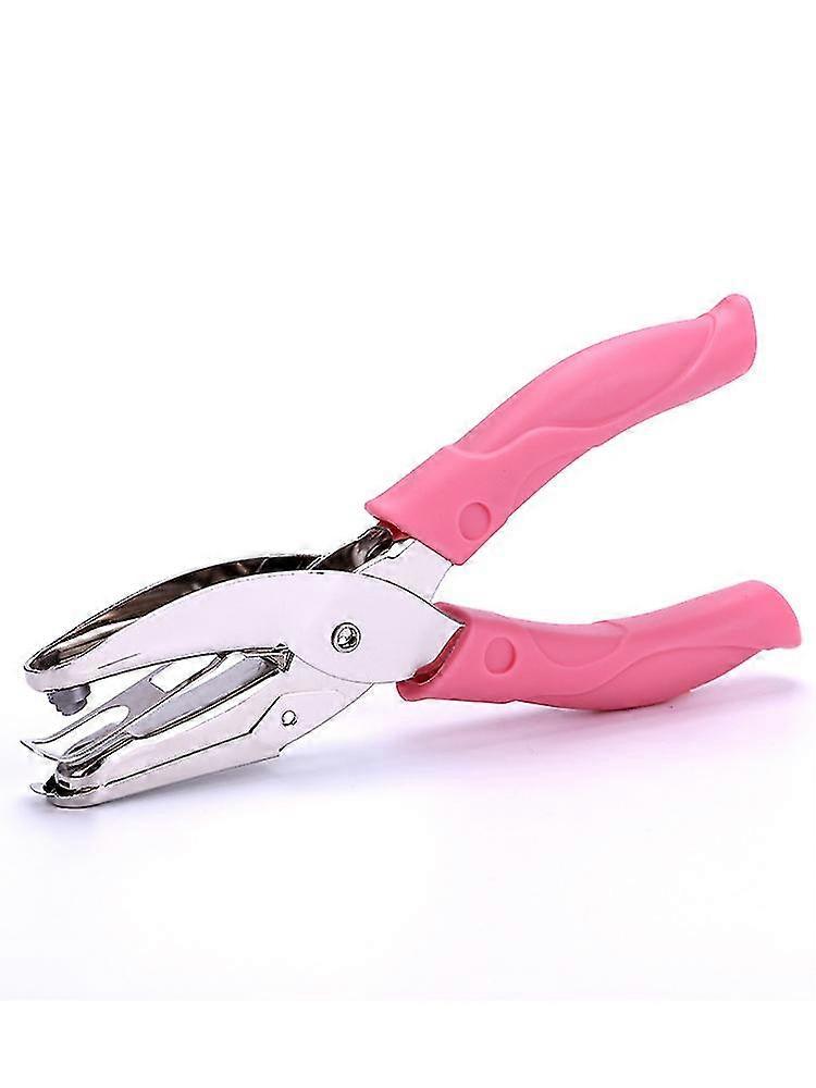 Hole Puncher Manual Plastic Sleeve Round Hole Small Hole Puncher Manual A4 Paper File Loose-leaf Puncher1pc-pink