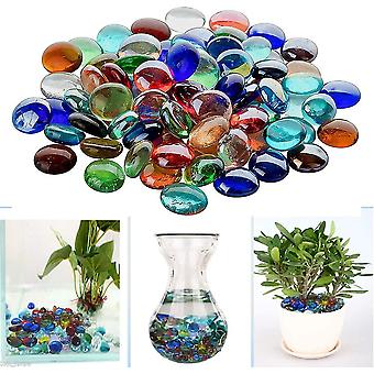 Piedras De Vidrio Multicolor 1 Lb (100 Piezas) Para Jarrones, Acuarios O Manualidades – Decoración Brillante Y Natural