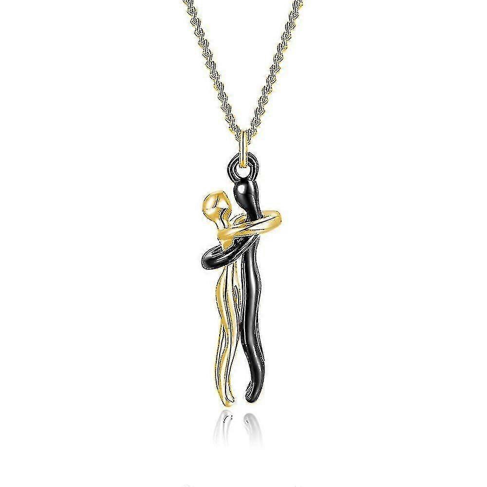 Affectueux Couple Hug Pendentif Saint-Valentin Collier Cadeau