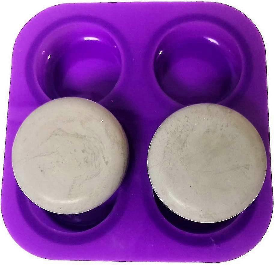 4 تجاويف ماندالا قالب دائري لصنع الأسمنت أو أحجار الجبس لطلاء ماندالا دوت (1 قالب دائري 4 تجاويف)