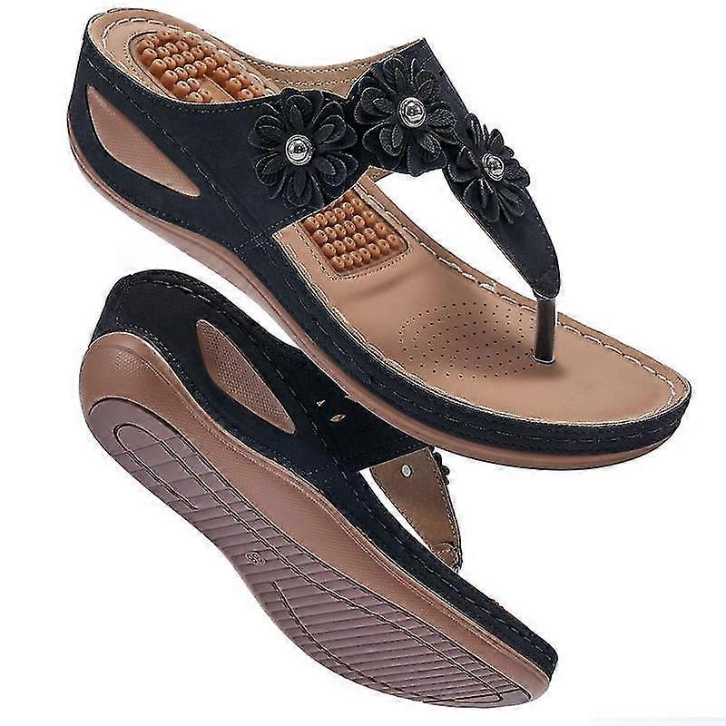 Infradito Donna Estate antiscivolo Suola spessa Casual Vacanze Beach Scarpe Infradito Per Donna-rosa-43