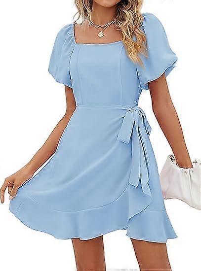 Puff Sleeve Square Neck Summer Dress