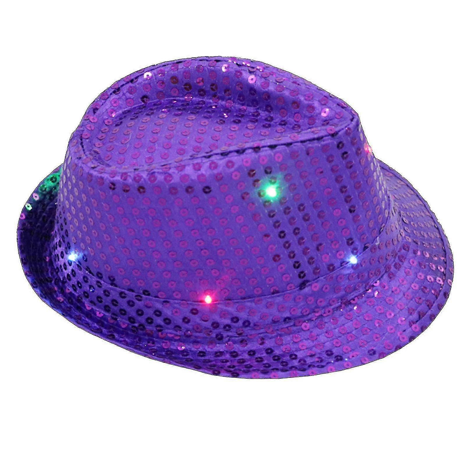 Jazz Hat Glowing Sequins Led Portable Shining Hat For Performance Xinda