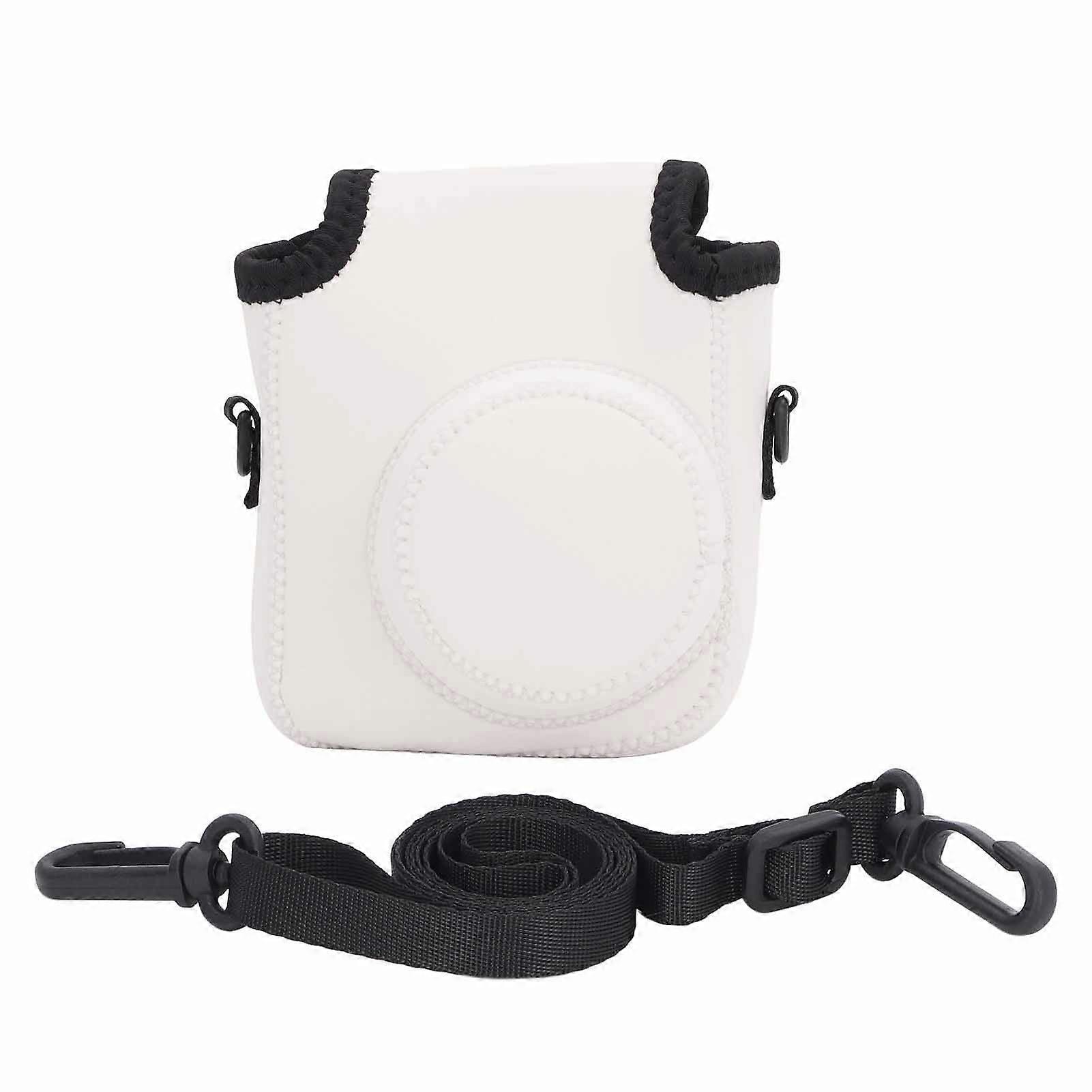 Instant Camera Case Easy to Use Dust Proof Adjustable Shoulder Strap Instant Camera Storage Bag for Instax Mini 12 Greyish White