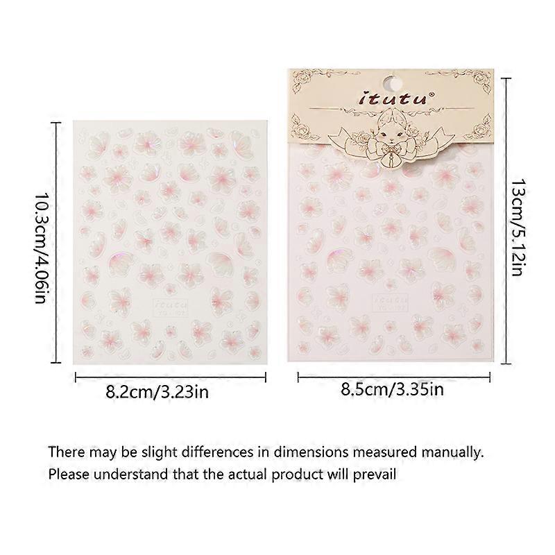 5D Flower Cartoon Nail Art Stickers Self-Adhesive Diy Cute 5d Reliefs Flower Rabbit Pattern Manicure Slider Decoration Stickers