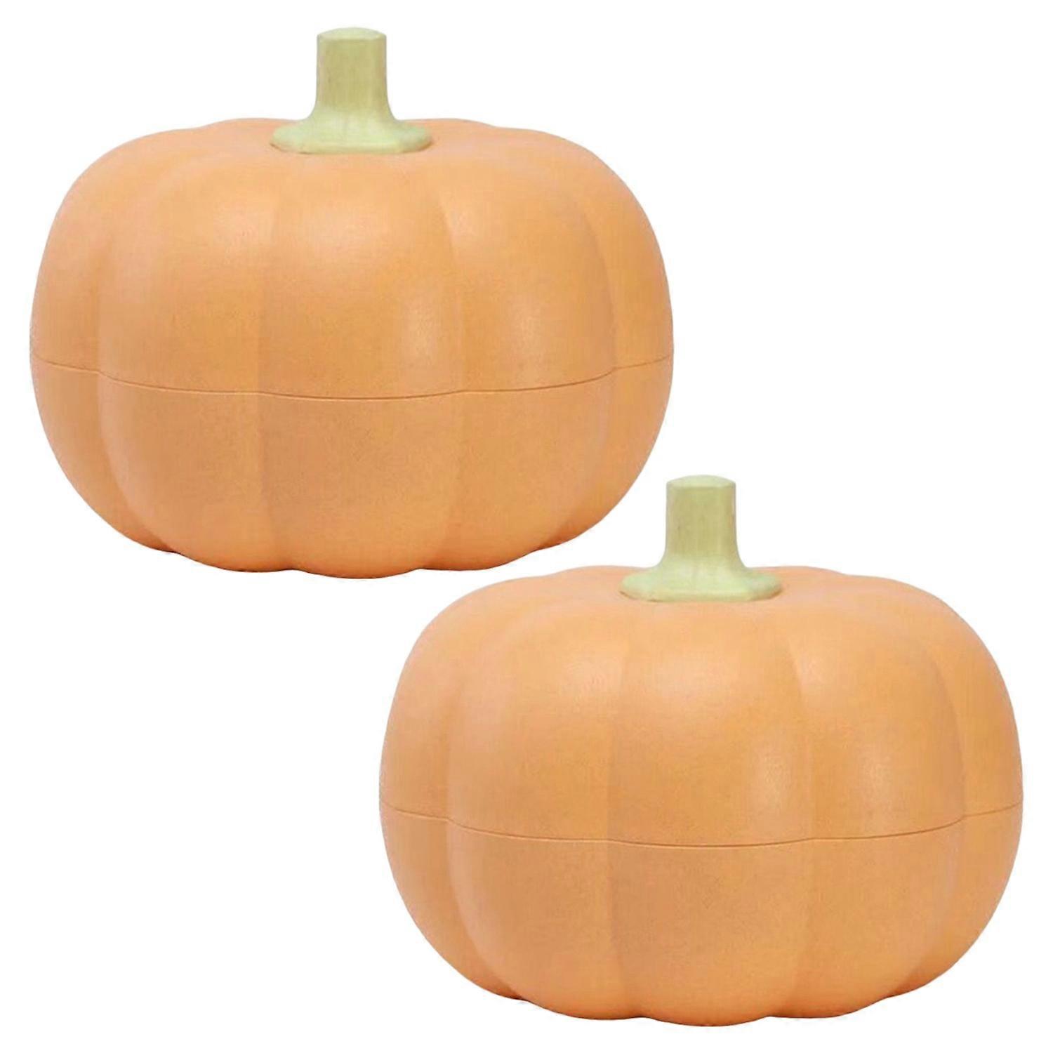 2Pcs Food Storage Tray Large Capacity with Toothpick Storage Pumpkin Creative Simplicity Double