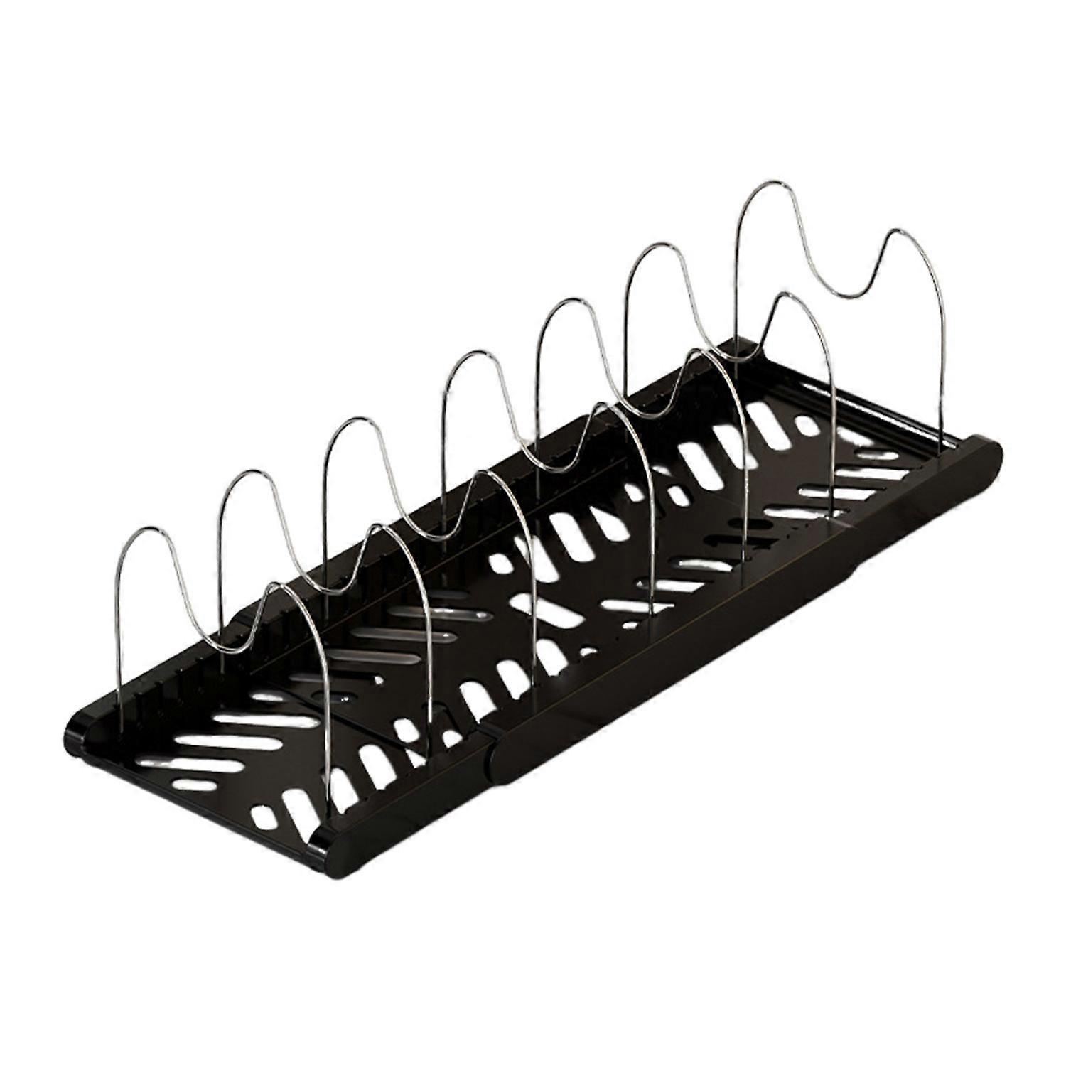 Expandable Pot Pan Organizer Rack Rustproof Corrosion Resistant U-Shaped Groove Design Easy